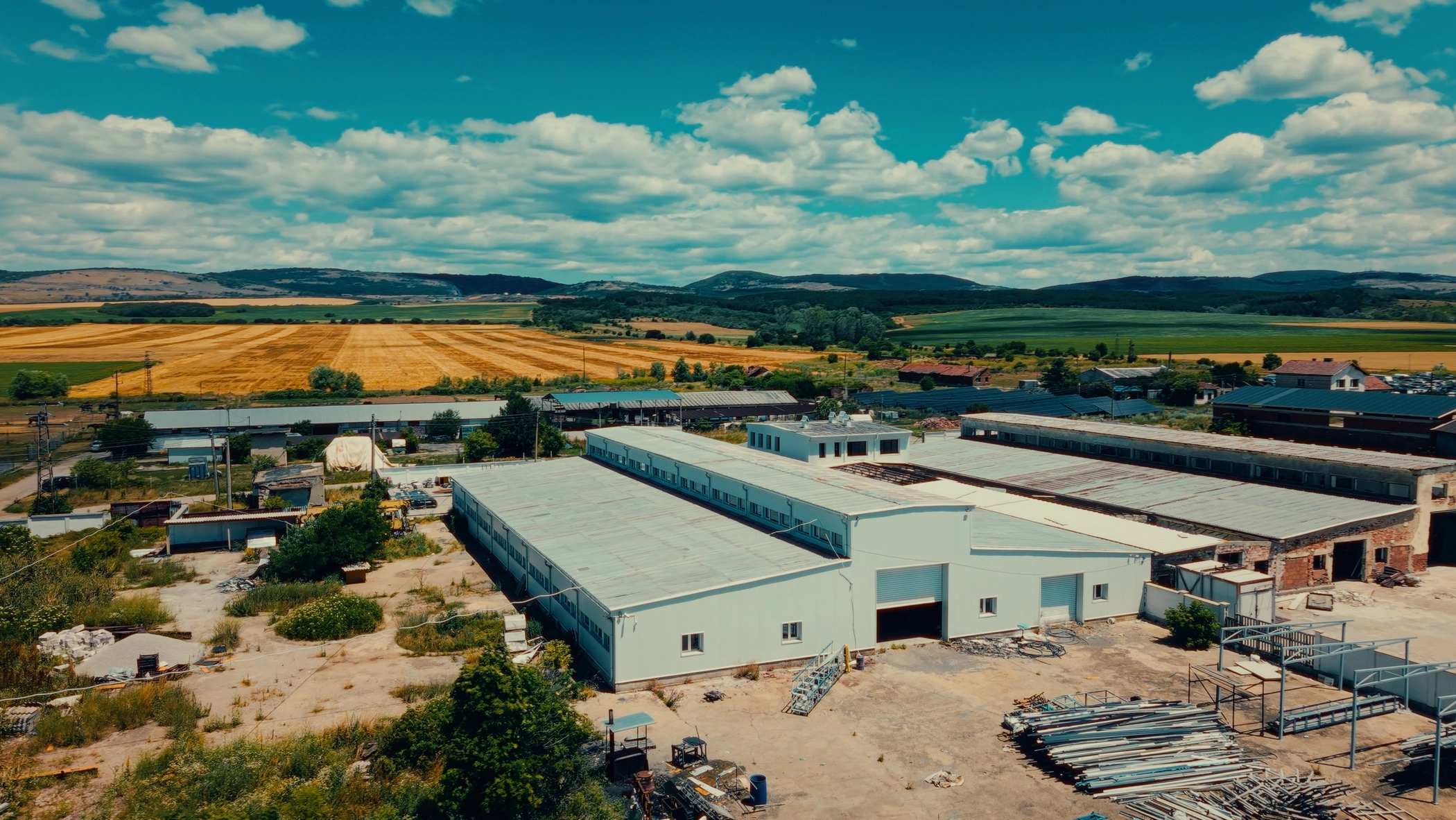 Aerial view of the company production facilities